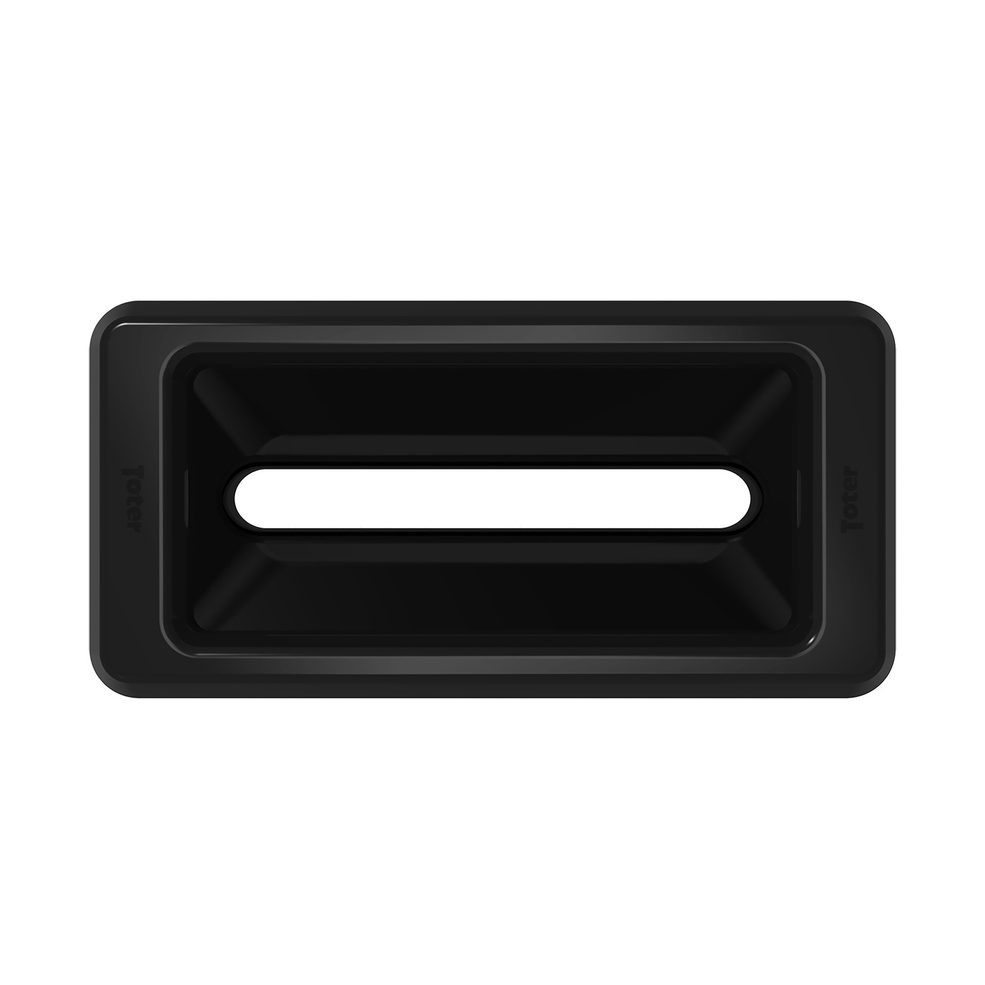 TOTER Slimline Trash Can Lid with Document Slot - 23 Gal, Molded Plastic, Black, Model# SL000-4